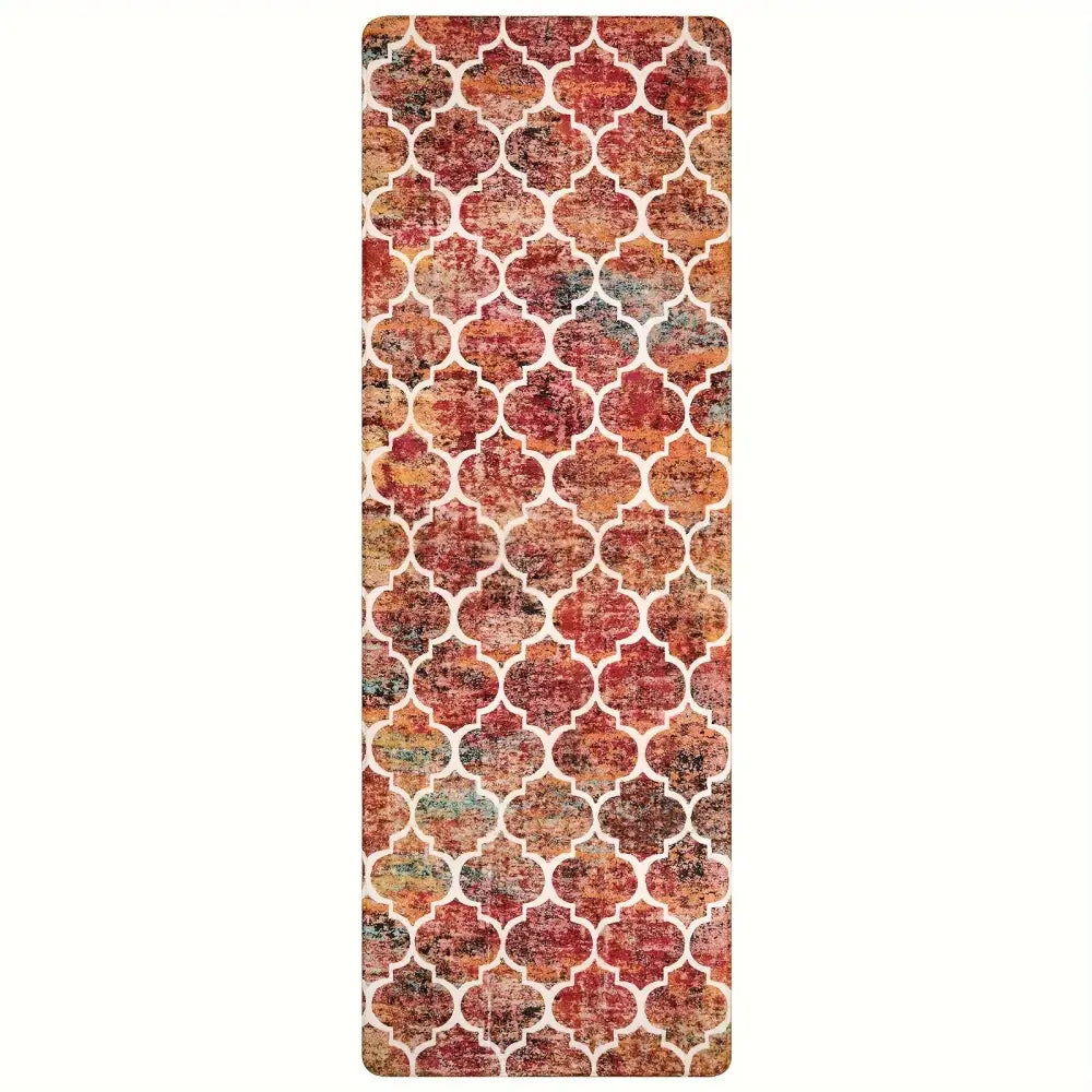 Moroccan Area Rug - Machine Washable Non-Slip Low-Pile Rug for Living Room Bedroom Entryway and More - Colorful