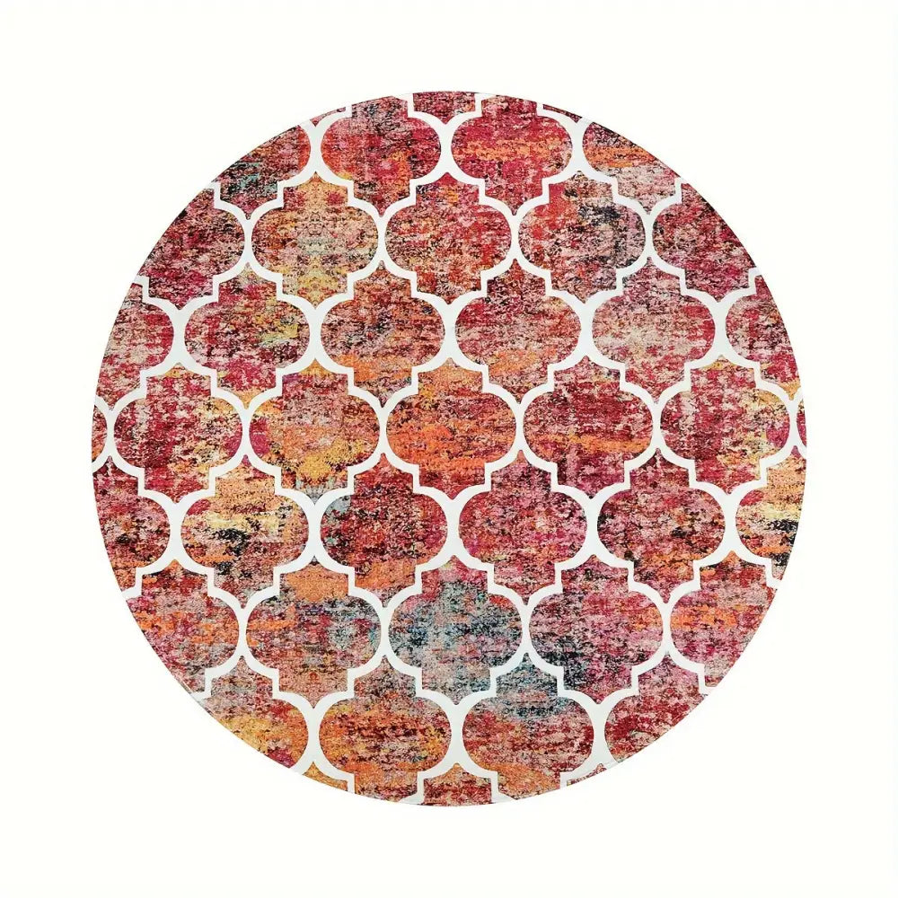 Moroccan Area Rug - Machine Washable Non-Slip Low-Pile Rug for Living Room Bedroom Entryway and More - Colorful