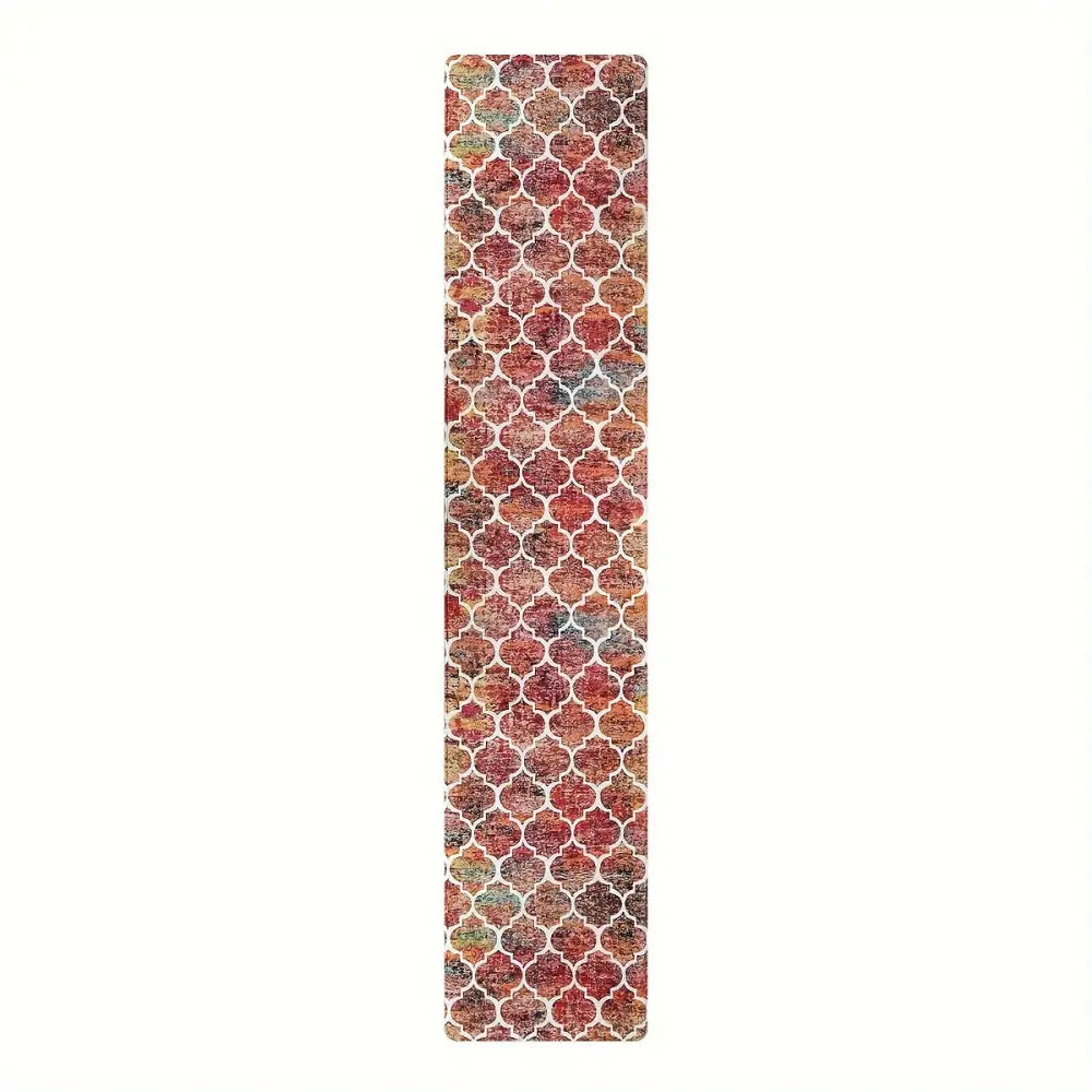 Moroccan Area Rug - Machine Washable Non-Slip Low-Pile Rug for Living Room Bedroom Entryway and More - Colorful