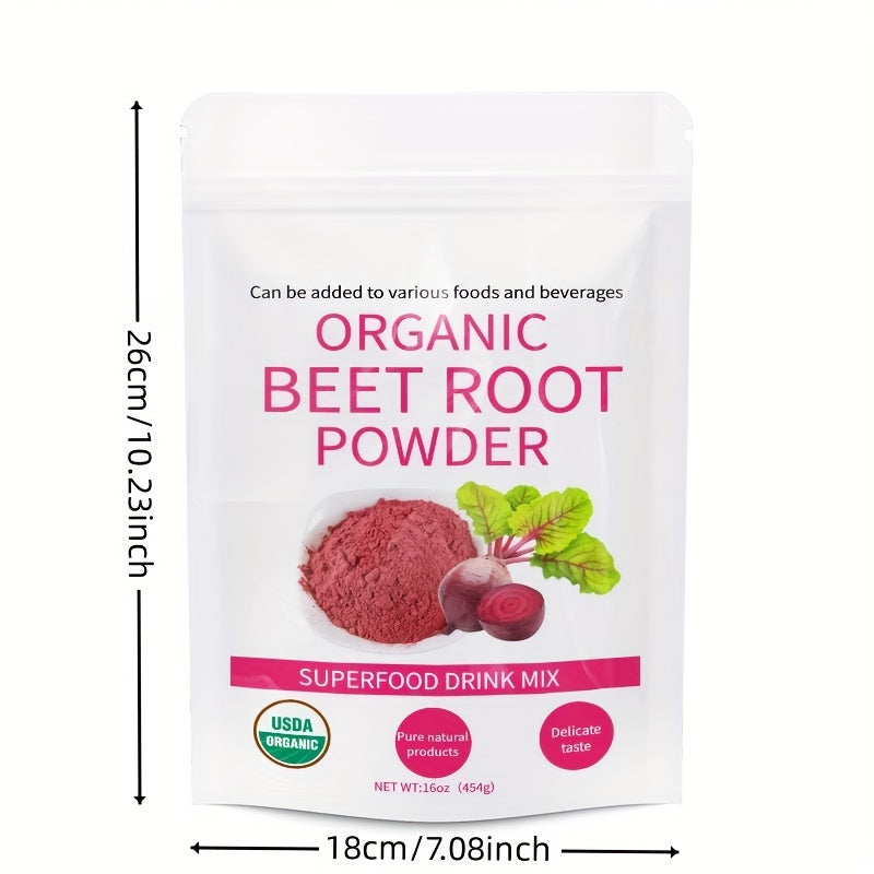 Organic Beetroot Powder (1 Pound) 100% Natural Beetroot Juice Powder Superfood High-quality Beetroot Concentrate Powder