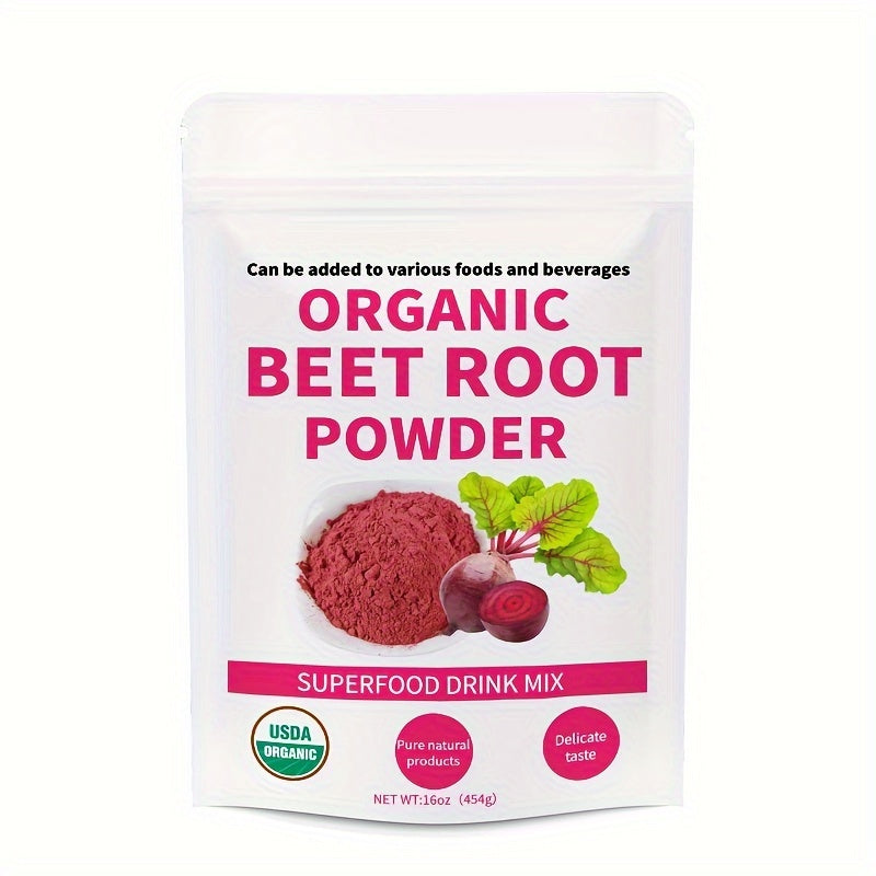 Organic Beetroot Powder (1 Pound) 100% Natural Beetroot Juice Powder Superfood High-quality Beetroot Concentrate Powder