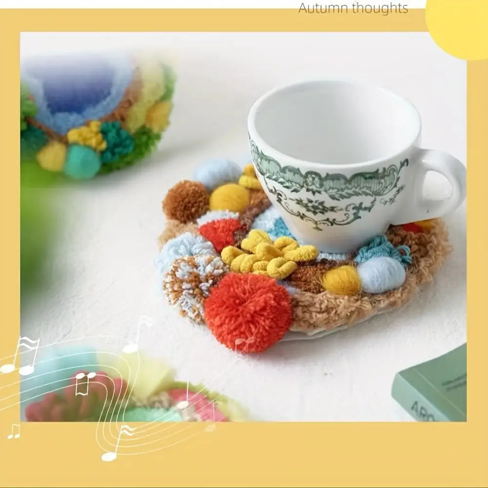 Seasonal Moss Coaster DIY Craft Kit - Handmade Cup Mat Embroidery Set for Home Decor Gifts & Couples Complete Material