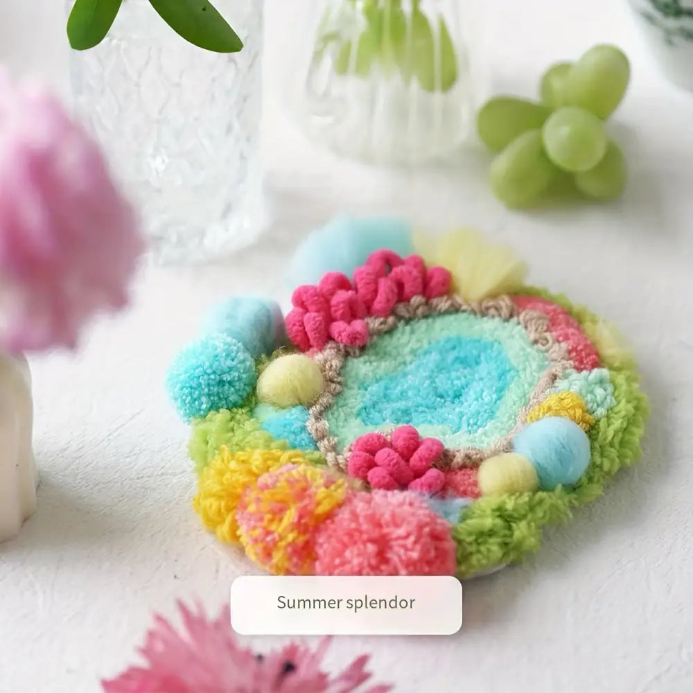 Seasonal Moss Coaster DIY Craft Kit - Handmade Cup Mat Embroidery Set for Home Decor Gifts & Couples Complete Material