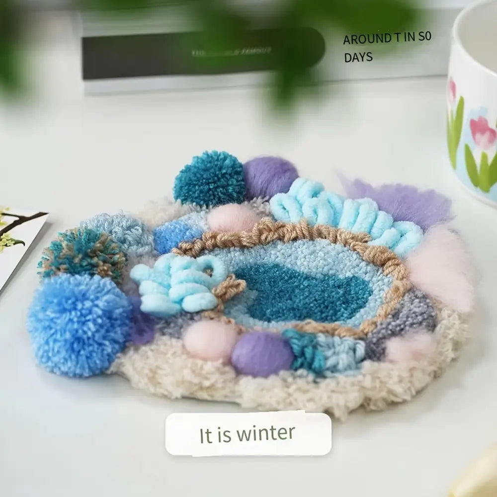 Seasonal Moss Coaster DIY Craft Kit - Handmade Cup Mat Embroidery Set for Home Decor Gifts & Couples Complete Material