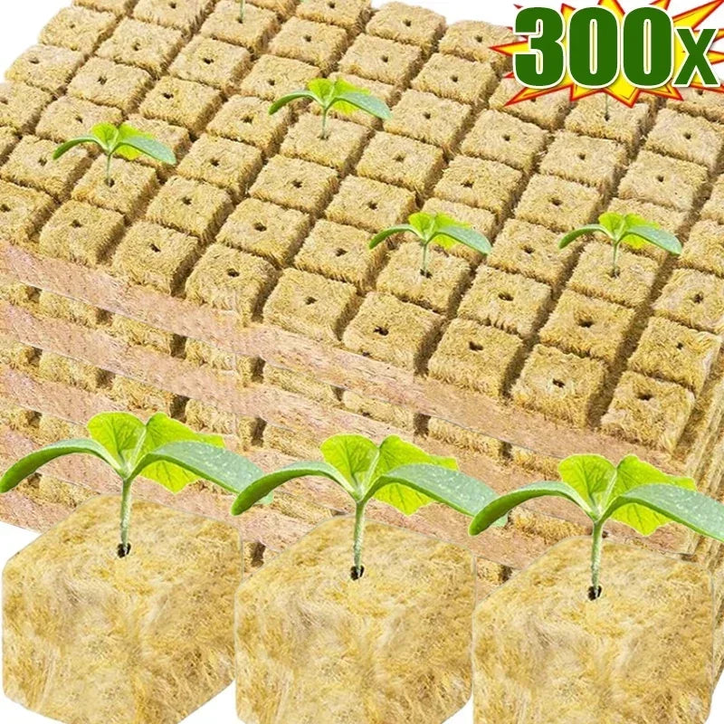 Stonewool Hydroponic Grow Media Cubes – Soilless Substrate for Seedlings & Plants – Efficient Planting Cubes
