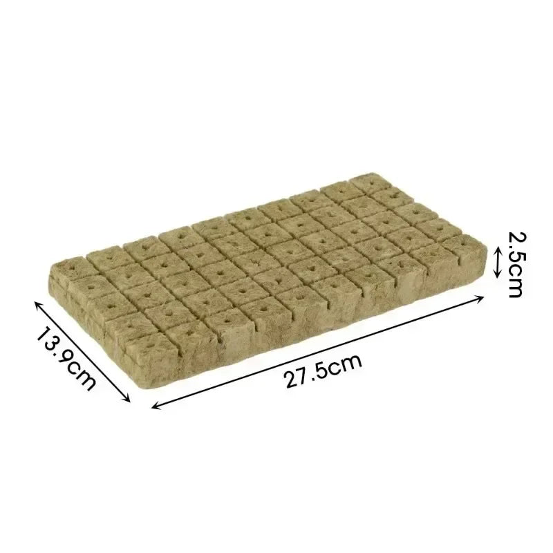 Stonewool Hydroponic Grow Media Cubes – Soilless Substrate for Seedlings & Plants – Efficient Planting Cubes
