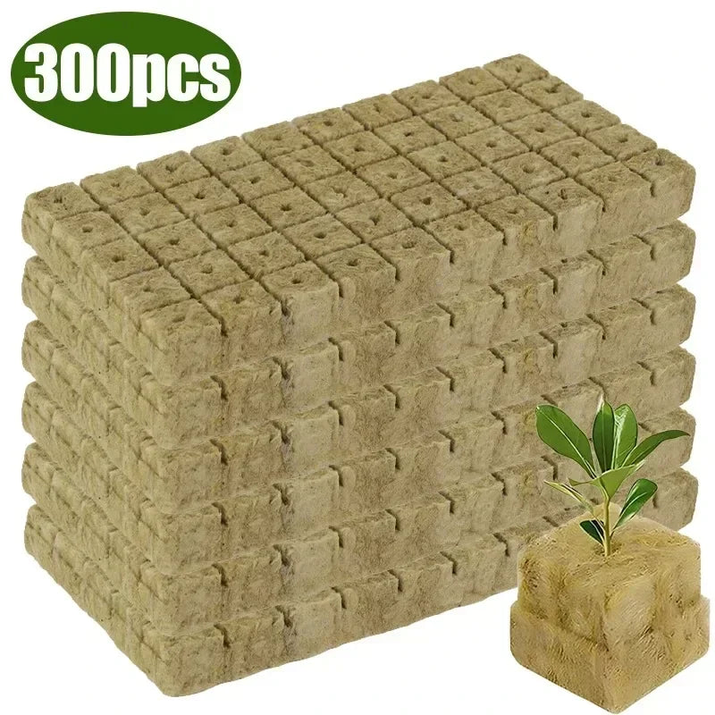 Stonewool Hydroponic Grow Media Cubes – Soilless Substrate for Seedlings & Plants – Efficient Planting Cubes