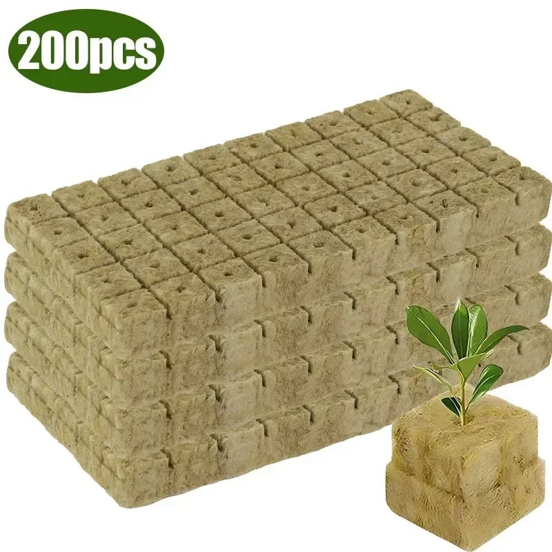 Stonewool Hydroponic Grow Media Cubes – Soilless Substrate for Seedlings & Plants – Efficient Planting Cubes