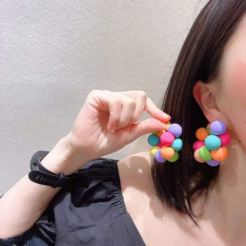 Vibrant Colorful CC Earrings - Bold and Fashionable Statement Jewelry for Trendsetters - earrings 2 / CHINA - Earrings