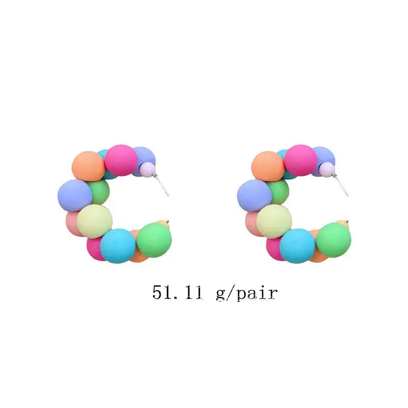 Vibrant Colorful CC Earrings - Bold and Fashionable Statement Jewelry for Trendsetters - earrings 2 / CHINA - Earrings