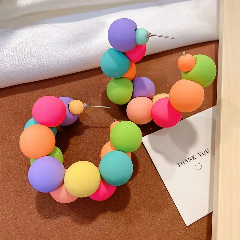Vibrant Colorful CC Earrings - Bold and Fashionable Statement Jewelry for Trendsetters - earrings 2 / CHINA - Earrings