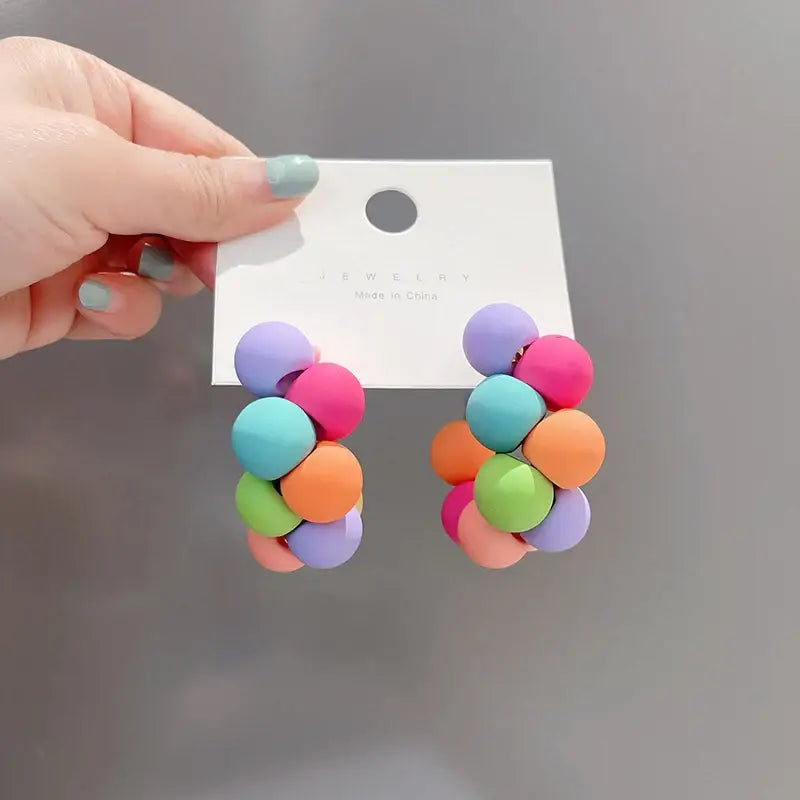 Vibrant Colorful CC Earrings - Bold and Fashionable Statement Jewelry for Trendsetters - earrings 2 / CHINA - Earrings