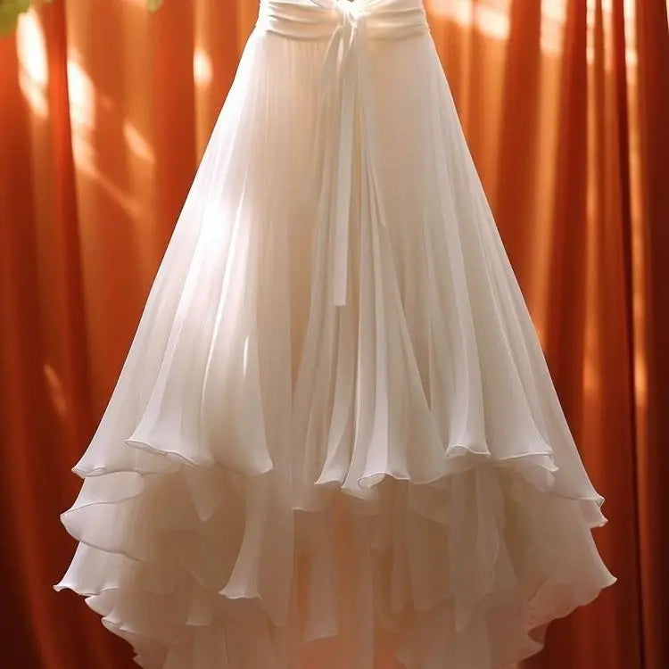 Vintage Tie Tailcoat Pleated Skirt - High Waist Bow Midi Maxi Skirt for Women Loose and Elegant Faldas Mujer Moda