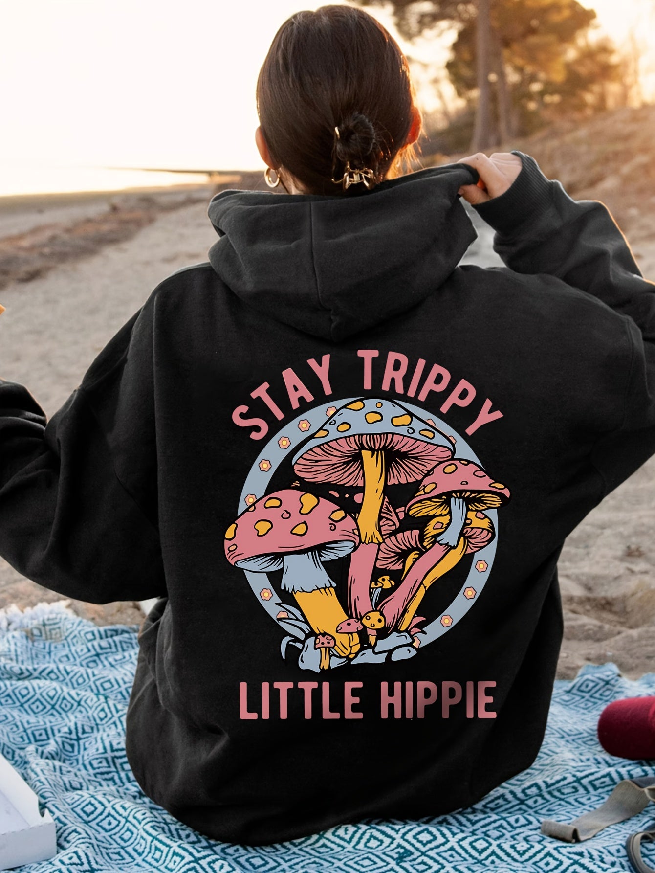 Women’s Casual Stay Trippy Hippy Hoodie - Cozy and Stylish - Pull Over Hoodie
