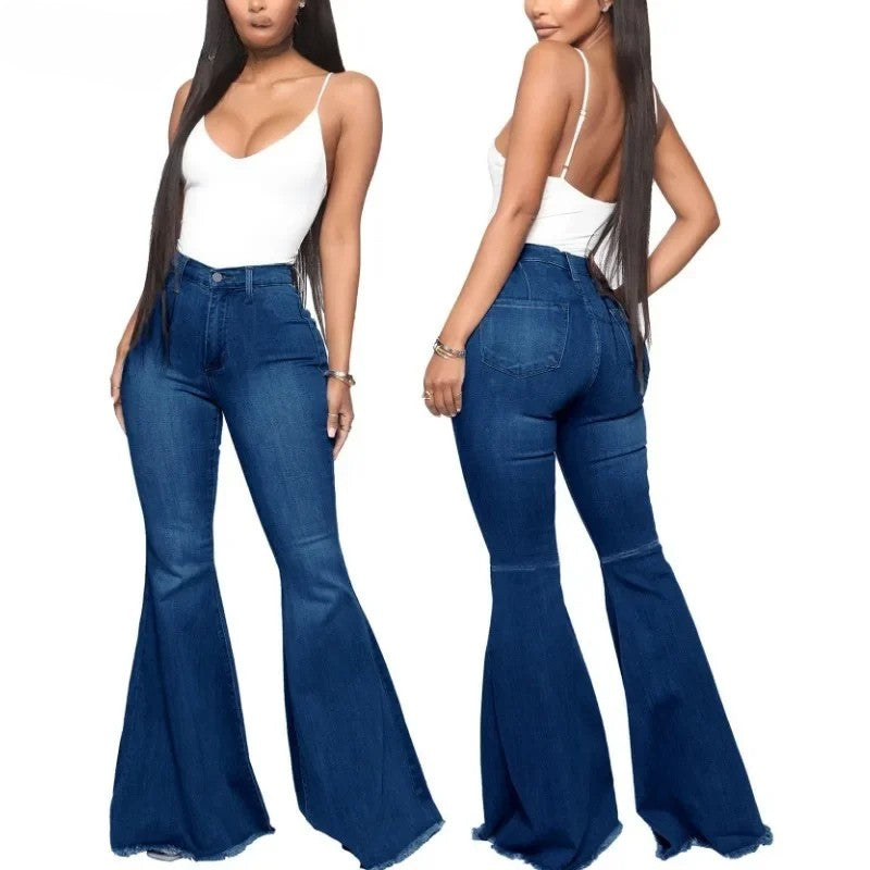 Women’s Slim High Waist Stretch Flare Jeans – Comfortable Skinny Fit Denim Pants - Jeans