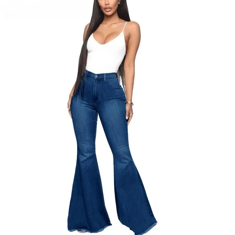 Women’s Slim High Waist Stretch Flare Jeans – Comfortable Skinny Fit Denim Pants - Jeans