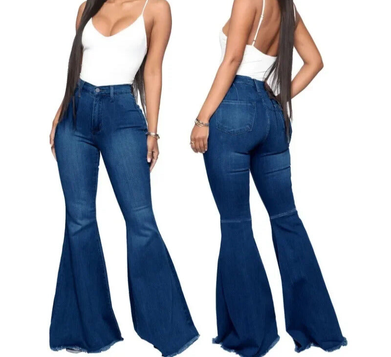 Women’s Slim High Waist Stretch Flare Jeans – Comfortable Skinny Fit Denim Pants - Jeans