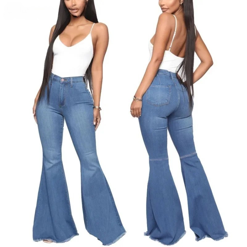 Women’s Slim High Waist Stretch Flare Jeans – Comfortable Skinny Fit Denim Pants - Jeans