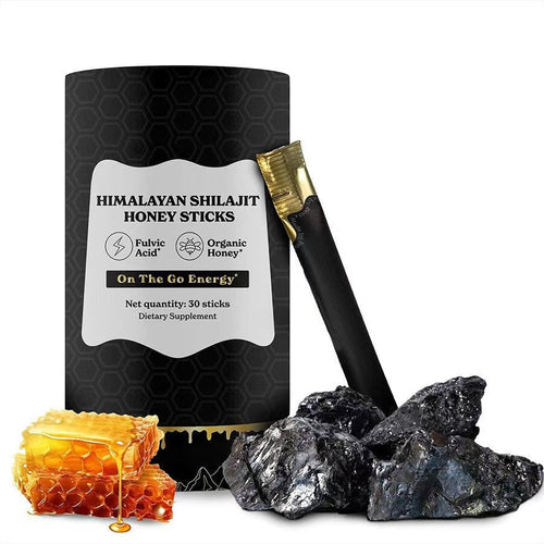 Himalayan Shilajit honey sticks product.
