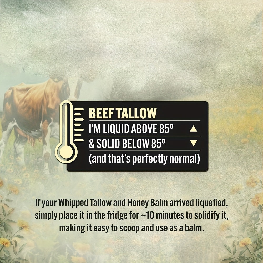 100% Grass-Fed Finished Whipped Honey Butter Moisturizer – Nourishing for Face and Body Ideal for Dry & Sensitive Skin