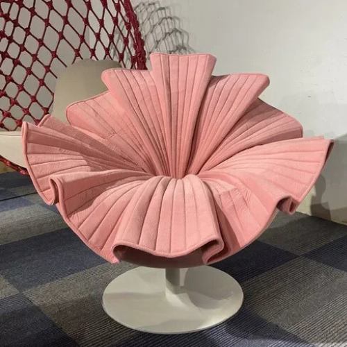 Designer Single Petal Modern Flower Chair - Light Luxury Rotating Leisure Chair, Creative Furniture for Living Room or Lounge