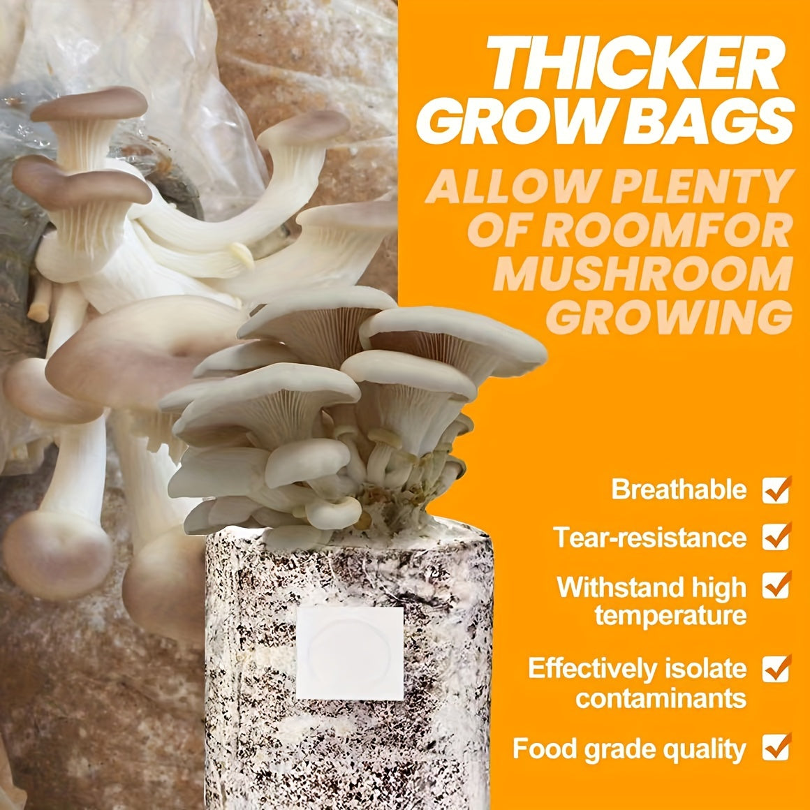 10pcs Mushroom Growing Kit – Easy DIY Home & Garden Setup Durable Plastic Bags for Indoor/Outdoor Use – Grow Your Own