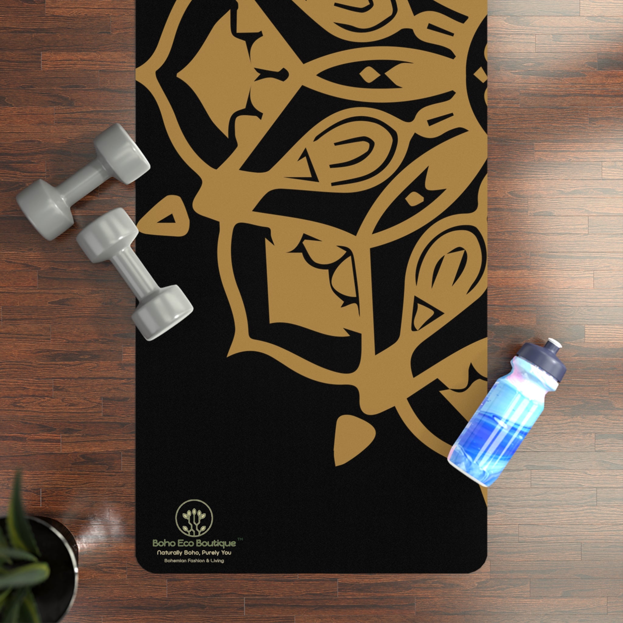 Yoga Mat, Boho Eco Boutique Custom Designed Mat Eco-Friendly Rubber Mat for Yoga Practice, Meditation, Fitness