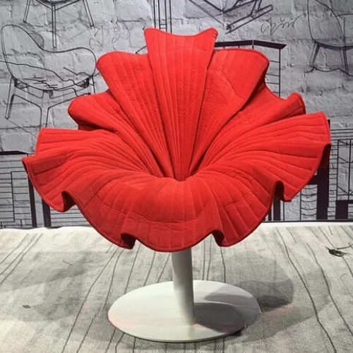 Designer Single Petal Modern Flower Chair - Light Luxury Rotating Leisure Chair, Creative Furniture for Living Room or Lounge