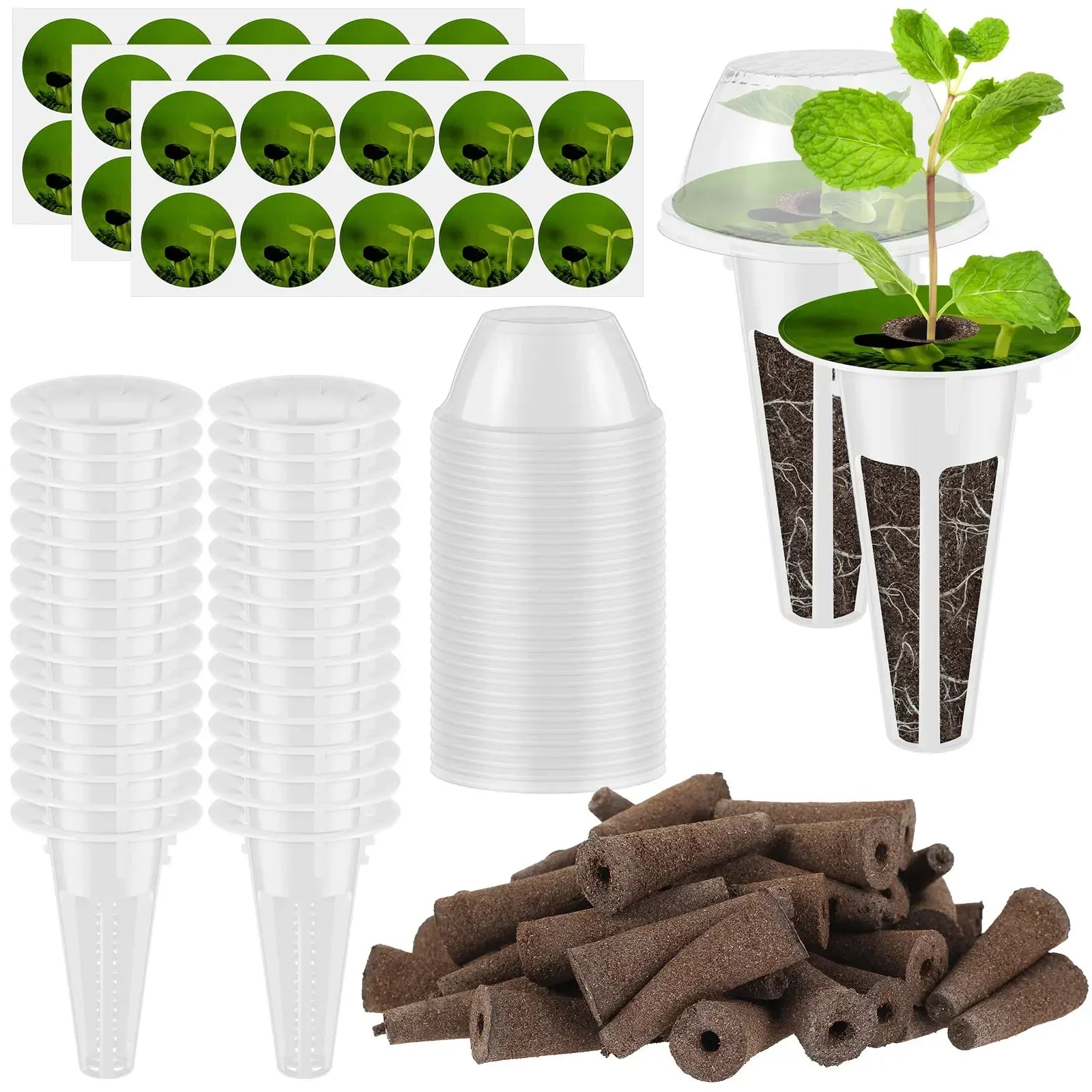 120Pcs Hydroponic Garden Accessories Pod Set – Reusable Plant Pod Kit for Hydroponic Growing - Set / United States