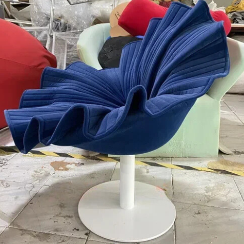 Designer Single Petal Modern Flower Chair - Light Luxury Rotating Leisure Chair, Creative Furniture for Living Room or Lounge