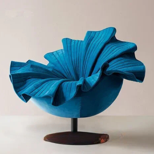 Designer Single Petal Modern Flower Chair - Light Luxury Rotating Leisure Chair, Creative Furniture for Living Room or Lounge