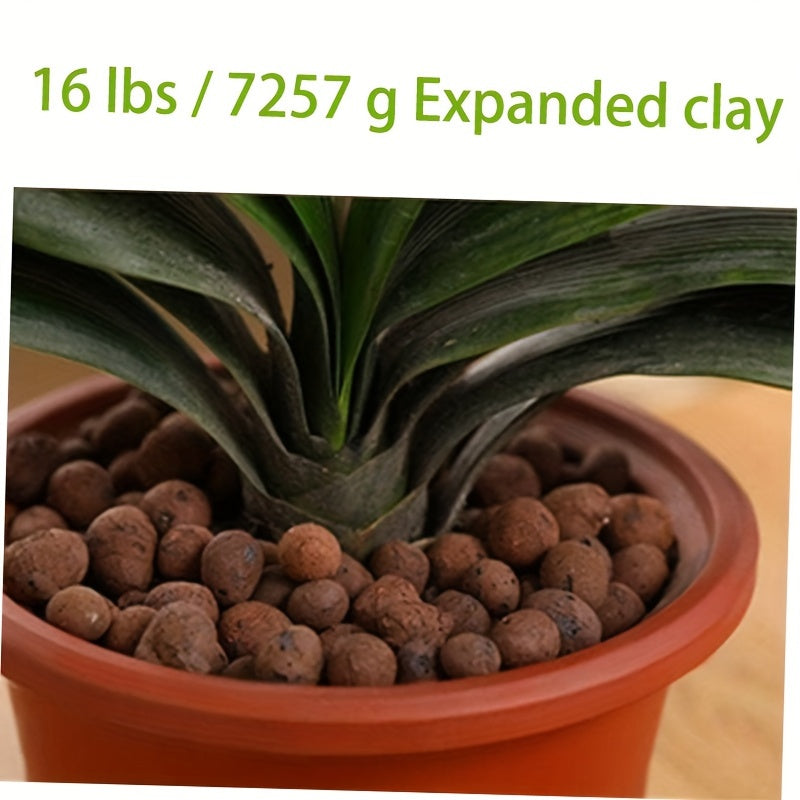 16 lbs Premium Expanded Clay Aggregate - High Porosity 5-10mm Hydroponic Grow Rocks for Soilless Cultivation Orchids