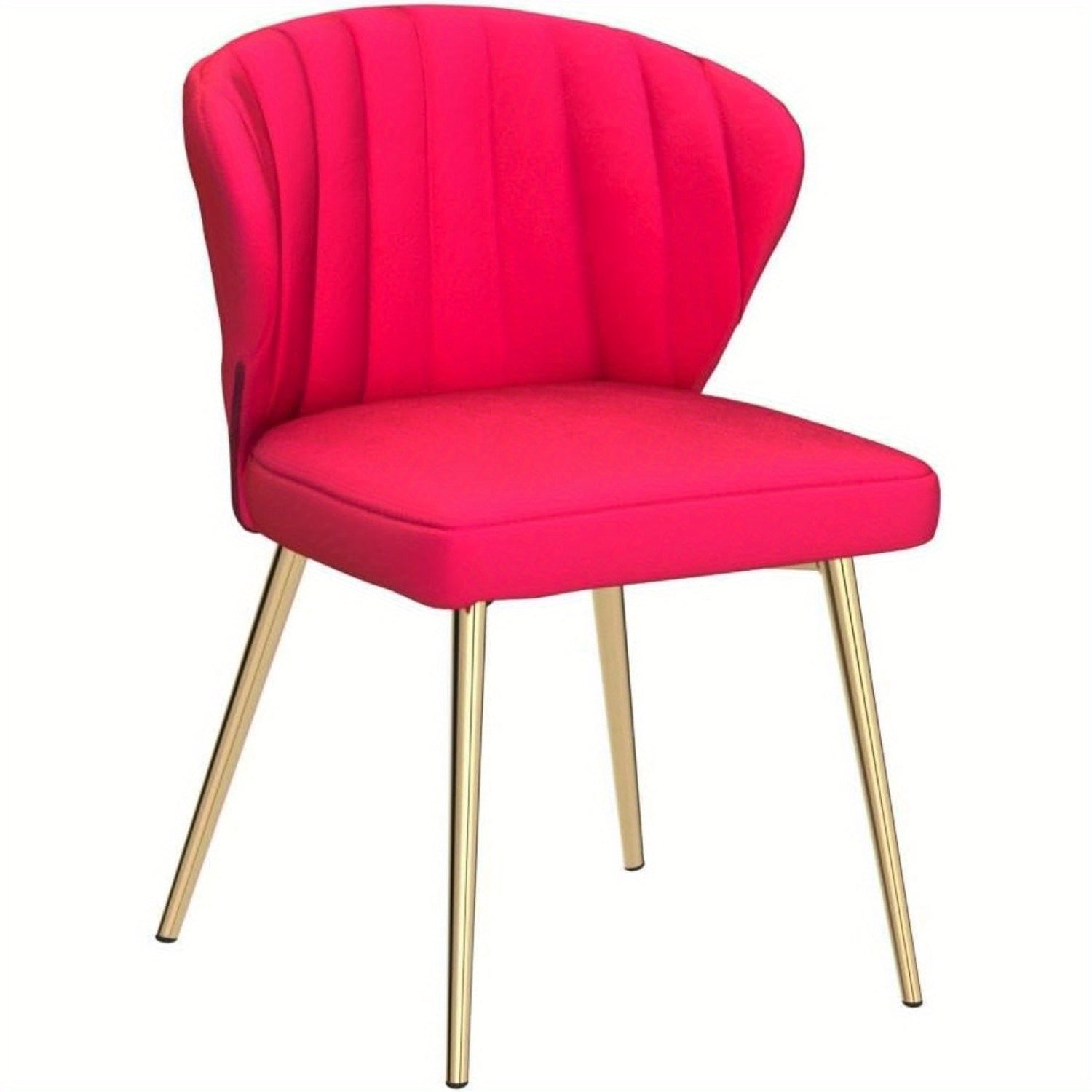 1 Piece Modern Velvet Dining Chairs - Armless Accent Side Chair with Gold Metal Legs, Tufted Back Upholstered Living Room Vanity Chair - Elegant & Stylish Seating