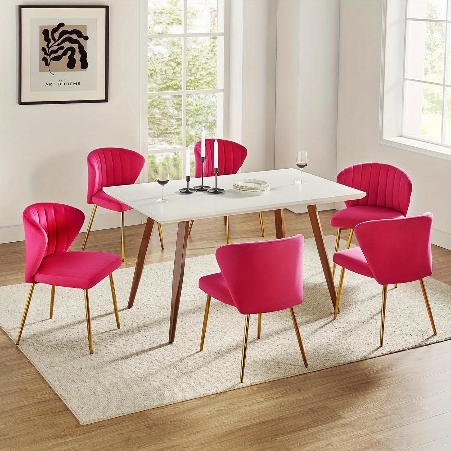 1 Piece Modern Velvet Dining Chairs - Armless Accent Side Chair with Gold Metal Legs, Tufted Back Upholstered Living Room Vanity Chair - Elegant & Stylish Seating