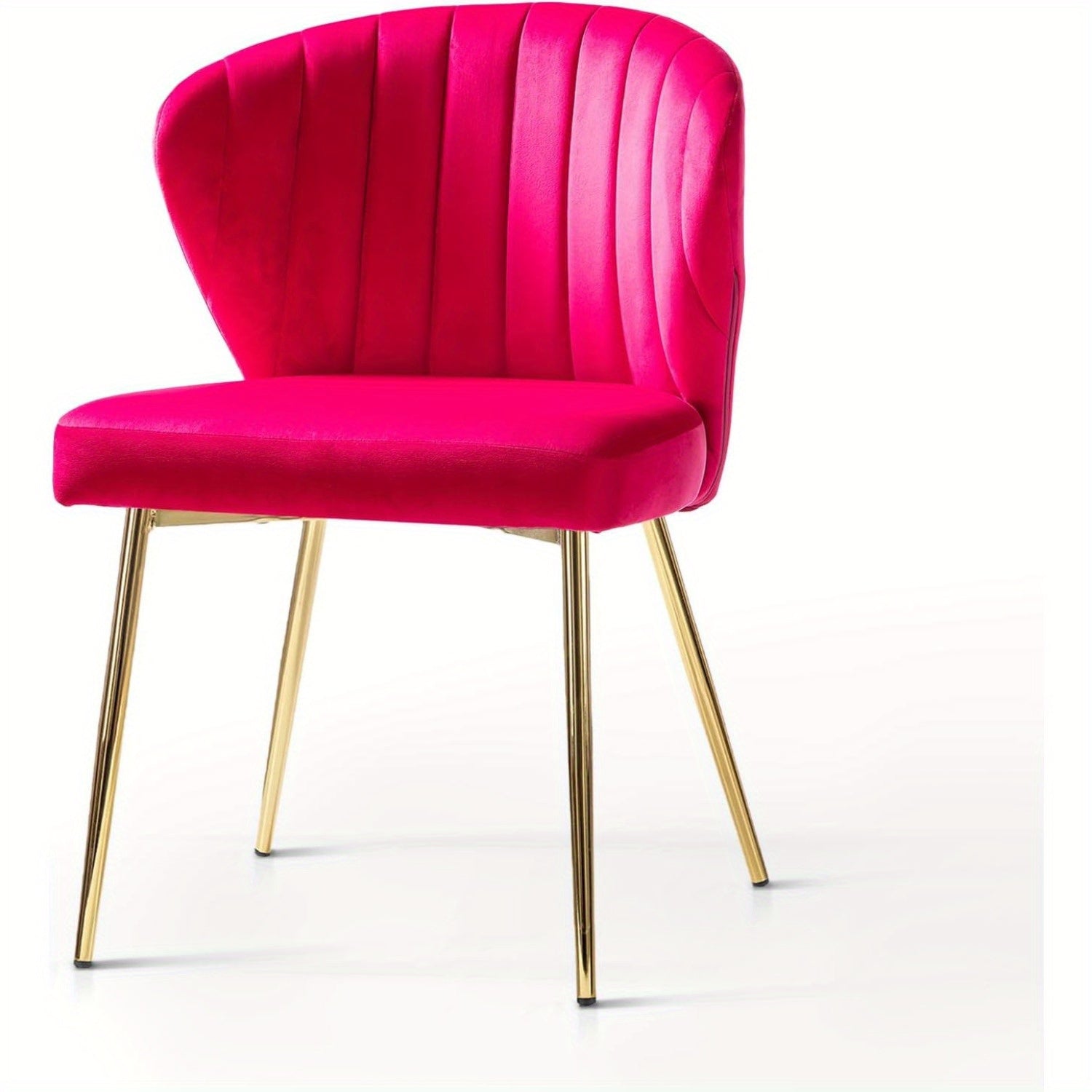1 Piece Modern Velvet Dining Chairs - Armless Accent Side Chair with Gold Metal Legs, Tufted Back Upholstered Living Room Vanity Chair - Elegant & Stylish Seating