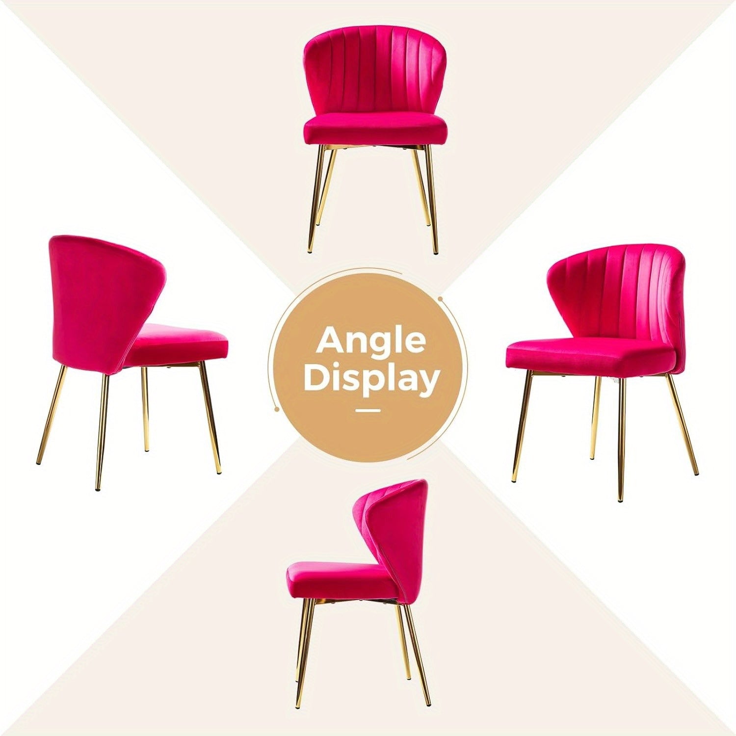 1 Piece Modern Velvet Dining Chairs - Armless Accent Side Chair with Gold Metal Legs, Tufted Back Upholstered Living Room Vanity Chair - Elegant & Stylish Seating