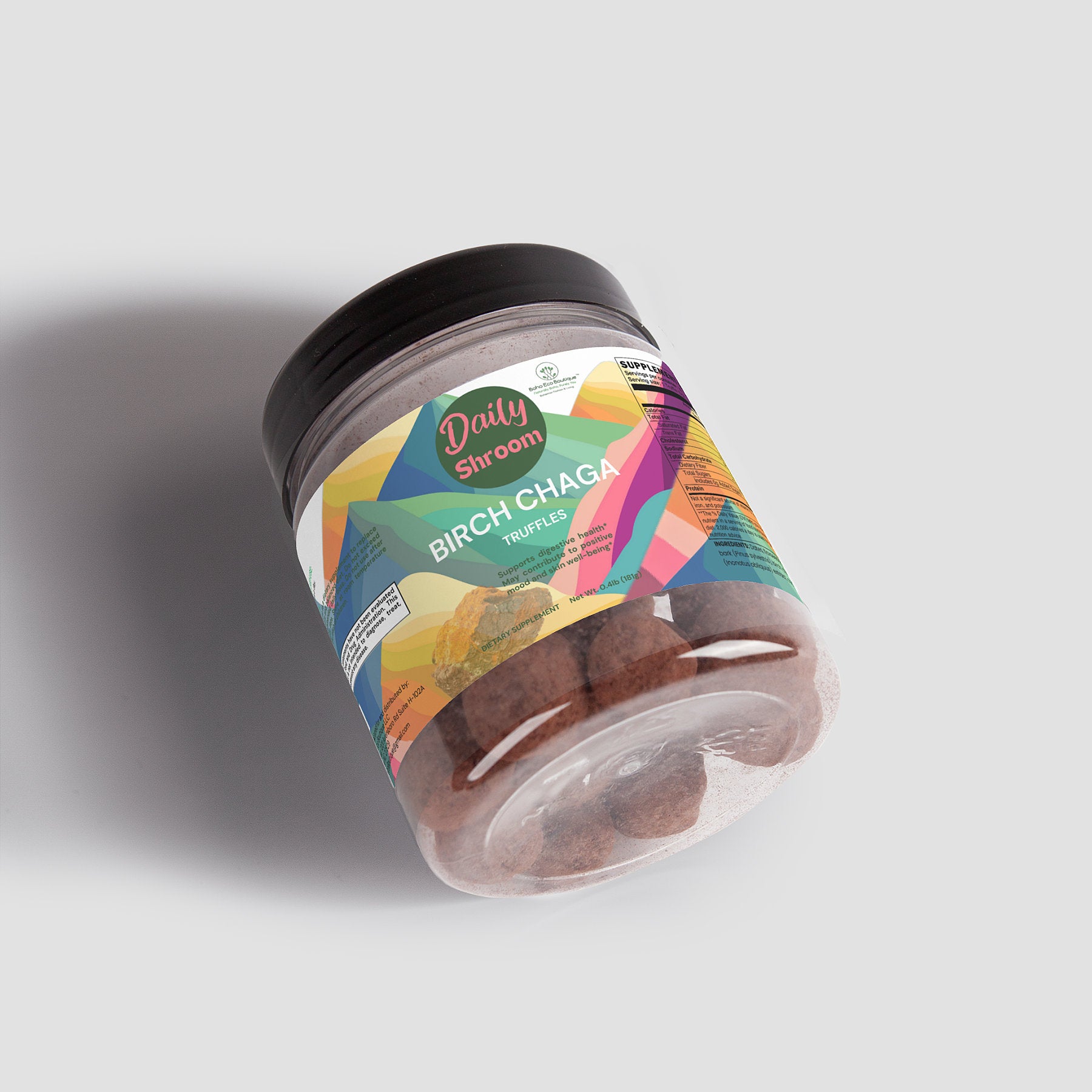 Daily Shroom Birch Chaga Truffles – Premium Digestive & Immune Support Supplement – Natural Adaptogen for Gut Health, Antioxidants & Energy Boost – Vegan, Non-GMO Superfood Blend | Boho Eco Boutique