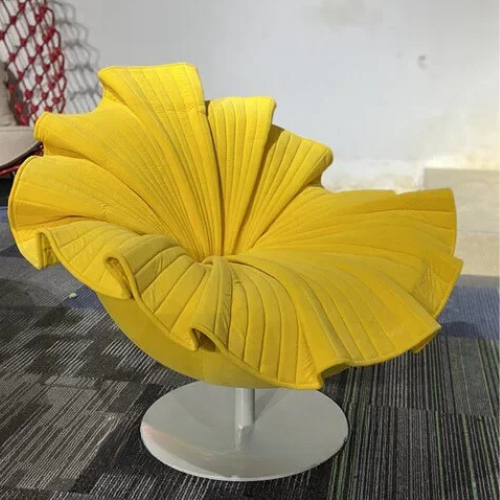 Designer Single Petal Modern Flower Chair - Light Luxury Rotating Leisure Chair, Creative Furniture for Living Room or Lounge