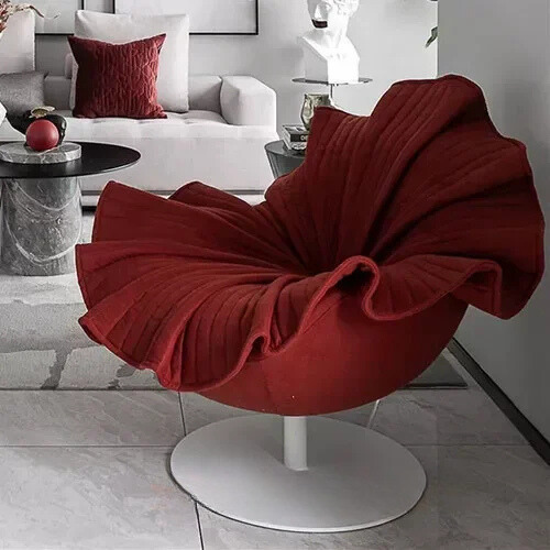 Designer Single Petal Modern Flower Chair - Light Luxury Rotating Leisure Chair, Creative Furniture for Living Room or Lounge