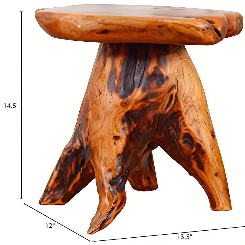 Chic Cedar Wood Side Table with Natural Edge - Versatile Accent for Home, Kitchen, Patio, Coffee Table, or Plant Stand