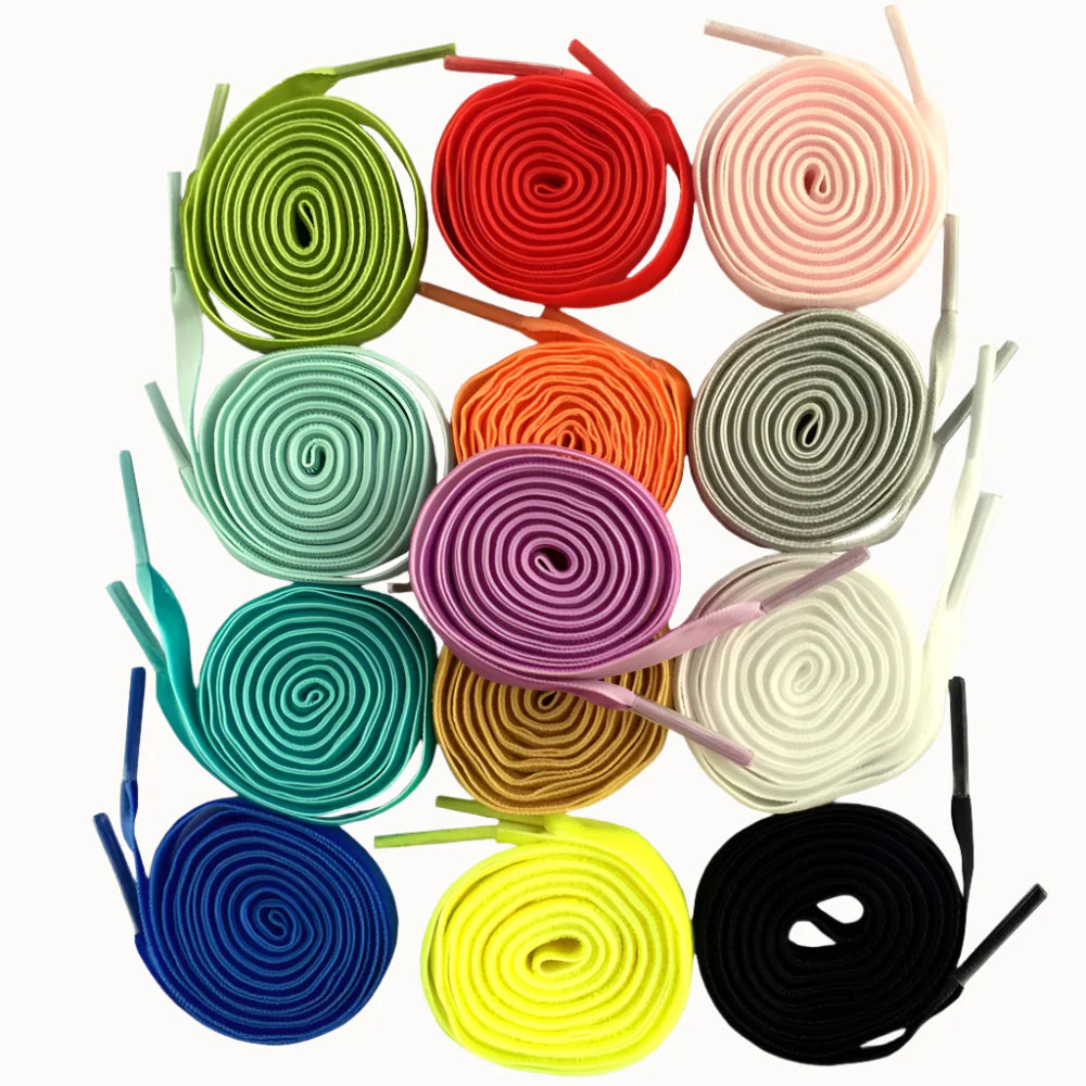 1cm Wide Velvet Ribbon Flat Shoelaces - Fantastic Replacement Laces for Sneakers & Sports Shoes 120cm/47 Inch Length