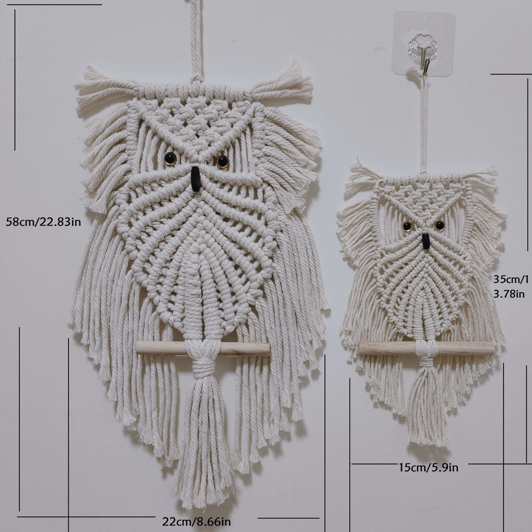 customized - 1pc Owl Macrame Wall Hanging Tapestry, Hand Woven Boho Tapestry Owl Macrame Wall Art Decor For Living Room Office Bedroom Home Decor - Boho Eco Boutique™ - customized - Boho Eco Boutique™ - L - 