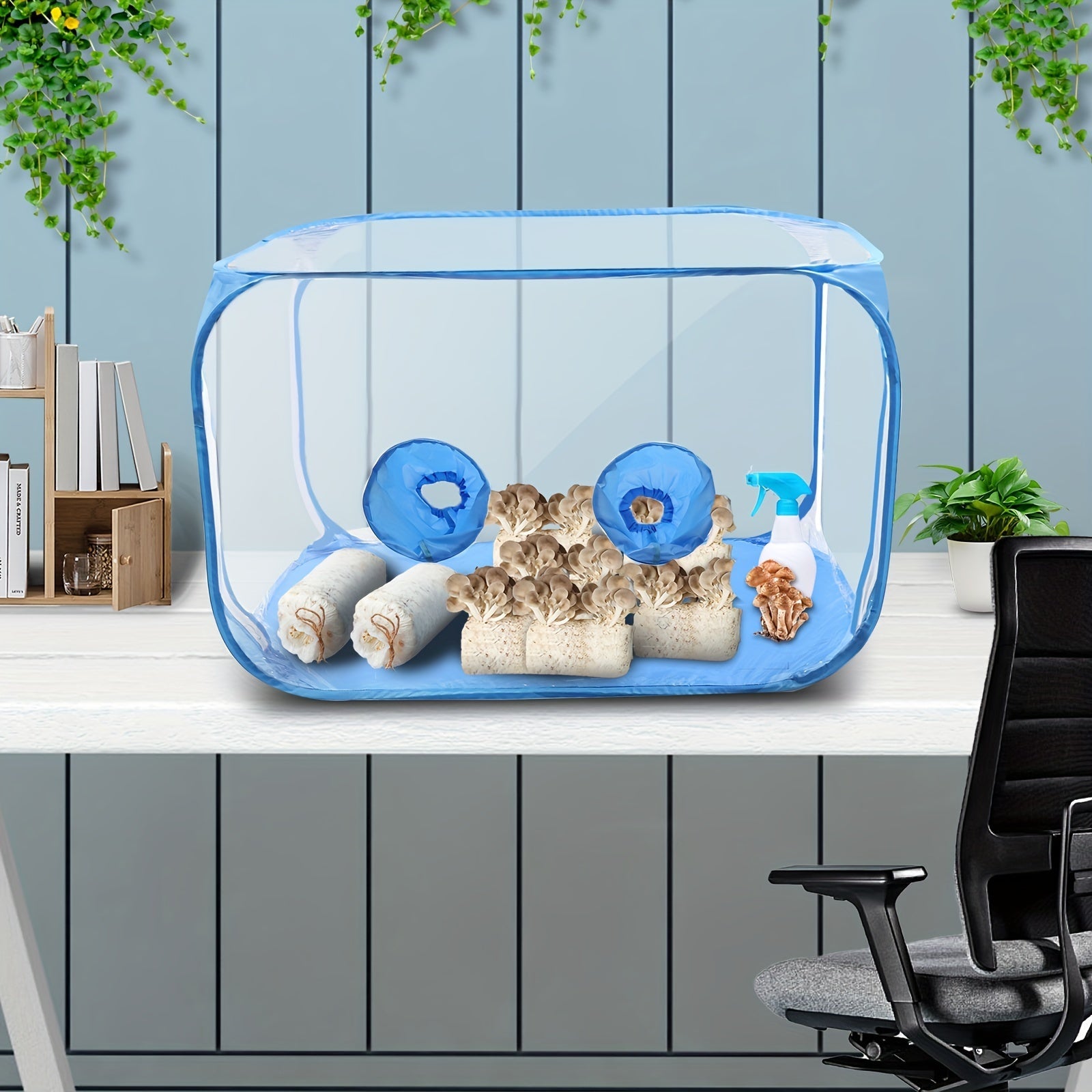 1pc PVC Mushroom Growing Still Air Box – Portable Foldable Pop Up Mushroom Grow Tent - Mushroom Growing Tent