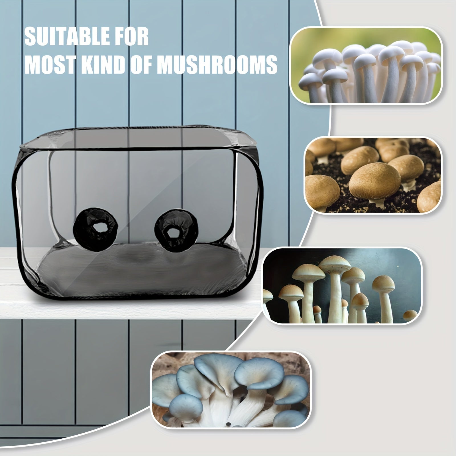 1pc PVC Mushroom Growing Still Air Box – Portable Foldable Pop Up Mushroom Grow Tent - Mushroom Growing Tent