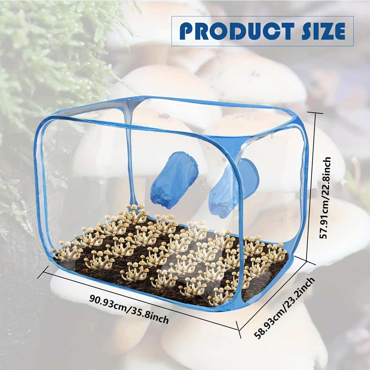 1pc PVC Mushroom Growing Still Air Box – Portable Foldable Pop Up Mushroom Grow Tent - Mushroom Growing Tent
