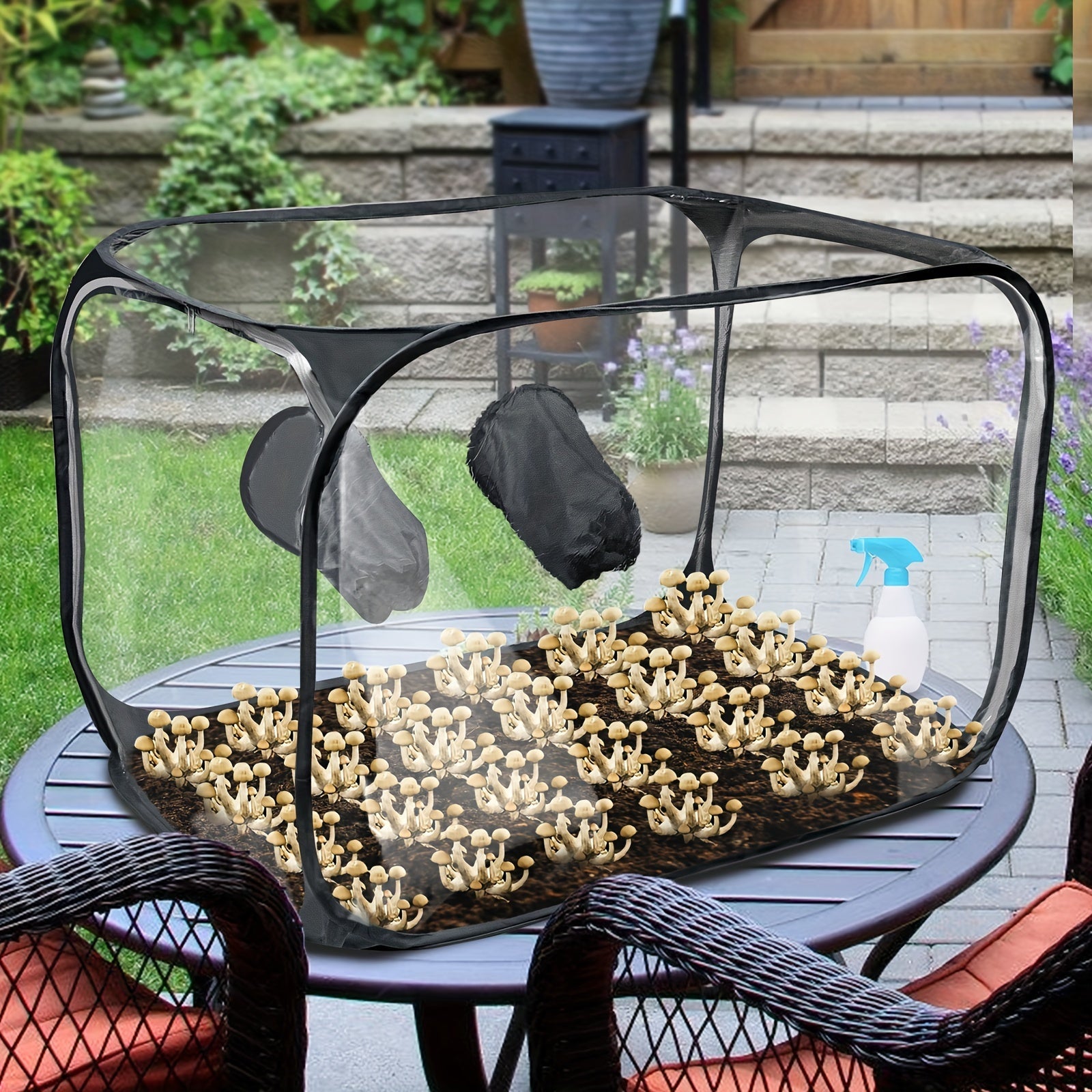 1pc PVC Mushroom Growing Still Air Box – Portable Foldable Pop Up Mushroom Grow Tent - Mushroom Growing Tent