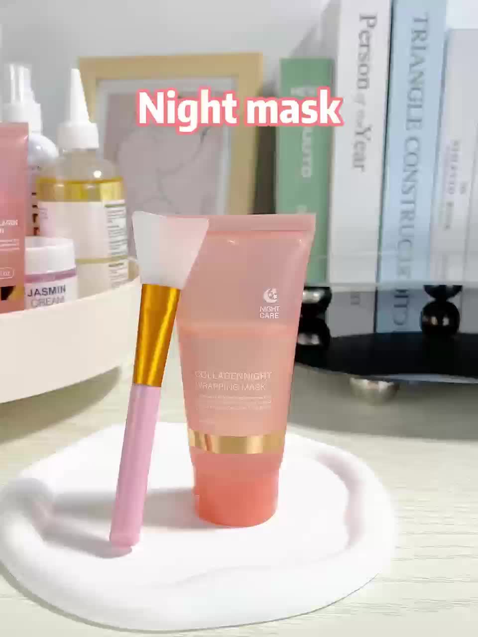 2-Pack Unisex Adult Collagen Wrapping Night Mask with Nicotinamide & Hyaluronic Acid - Paraben-Free Moisturizing &