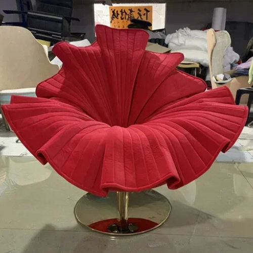 Designer Single Petal Modern Flower Chair - Light Luxury Rotating Leisure Chair, Creative Furniture for Living Room or Lounge