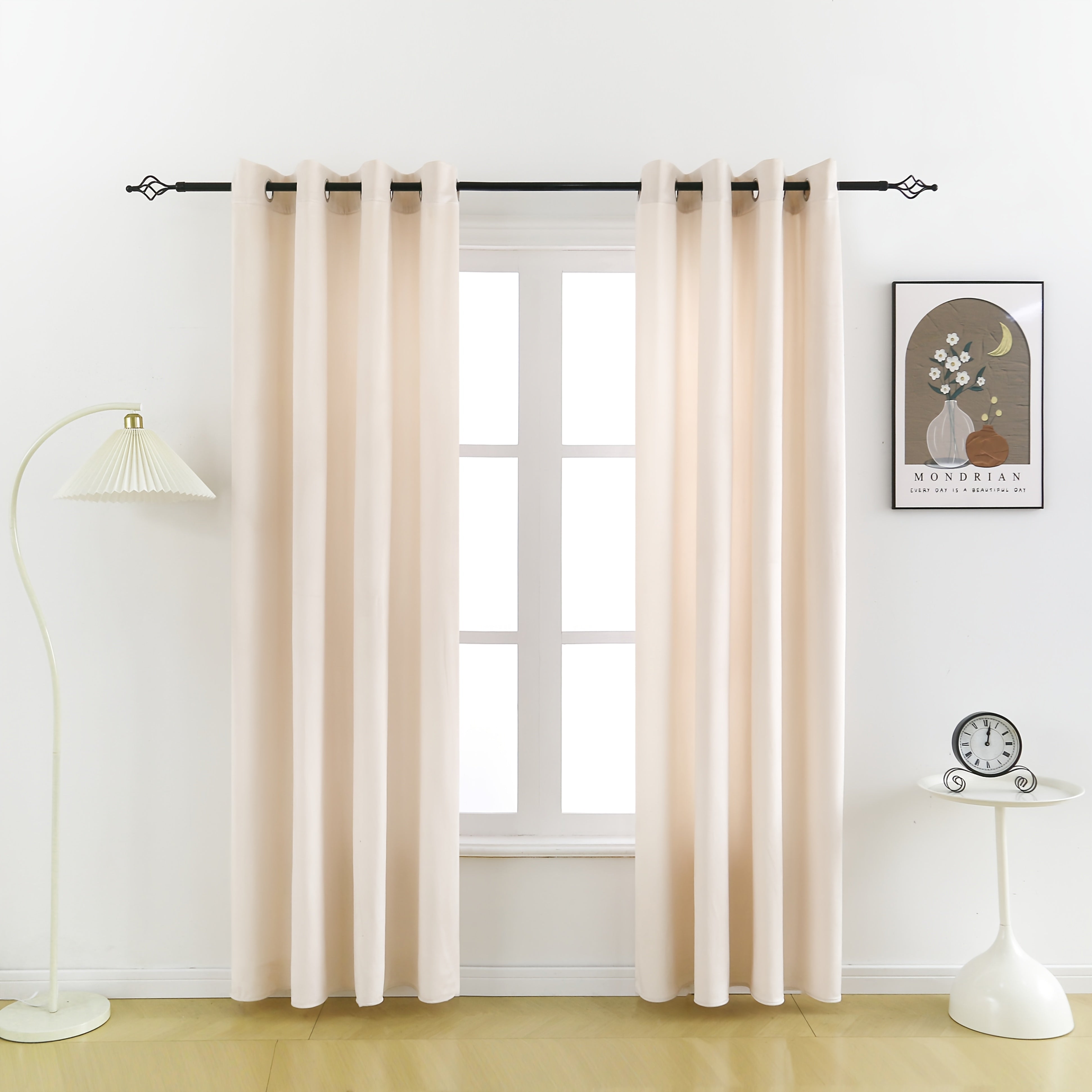 2pcs/1set Velvet Fabric Semi-Blackout Warm and Insulating Curtains Suitable for Bedroom Living Room and Other