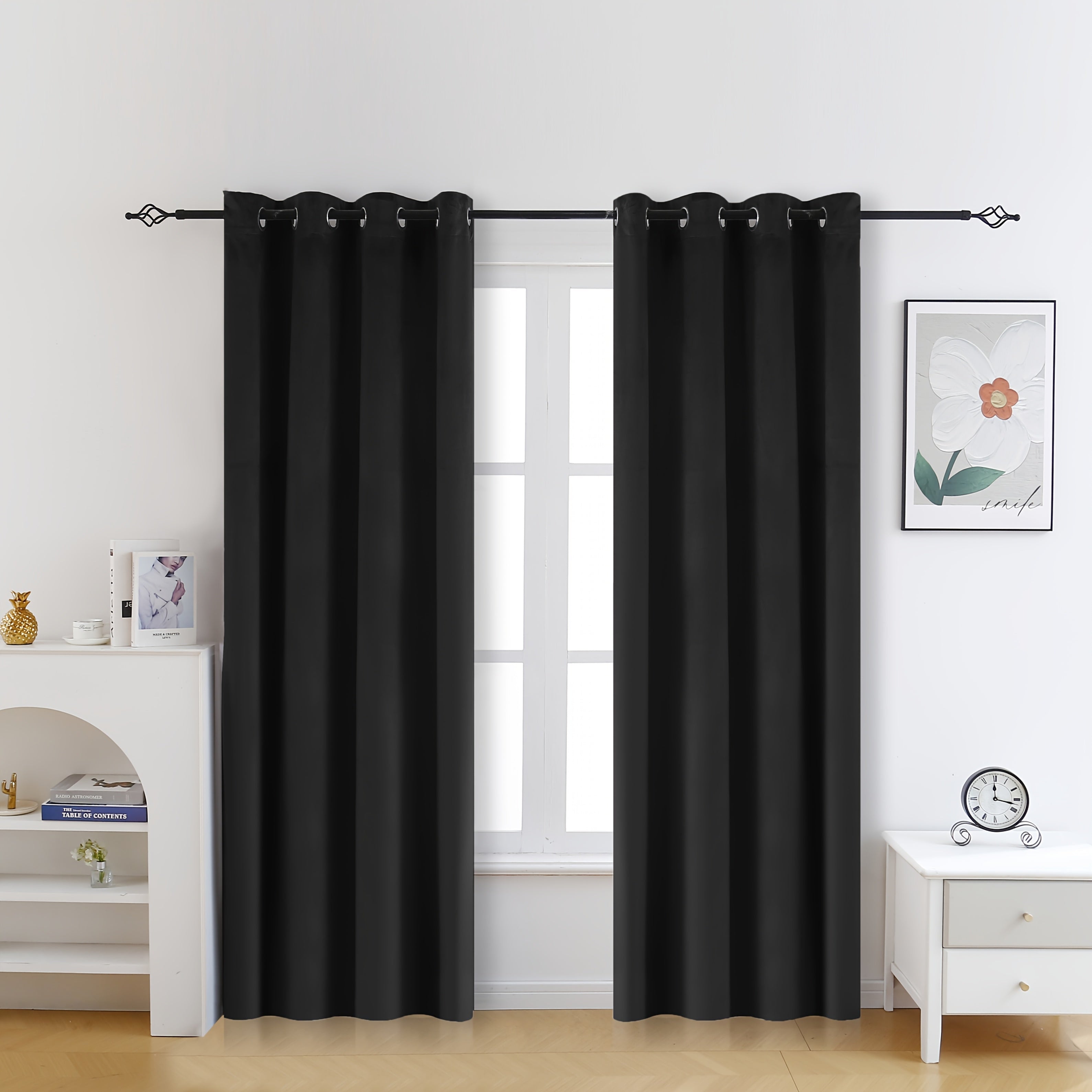 2pcs/1set Velvet Fabric Semi-Blackout Warm and Insulating Curtains Suitable for Bedroom Living Room and Other